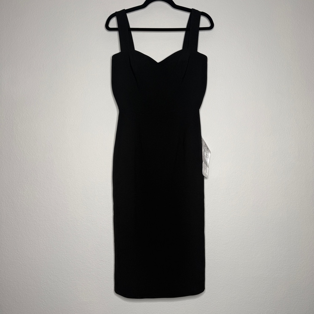 Dress The Population Nicole Midi Dress Black Sweetheart Neck Lined Size M